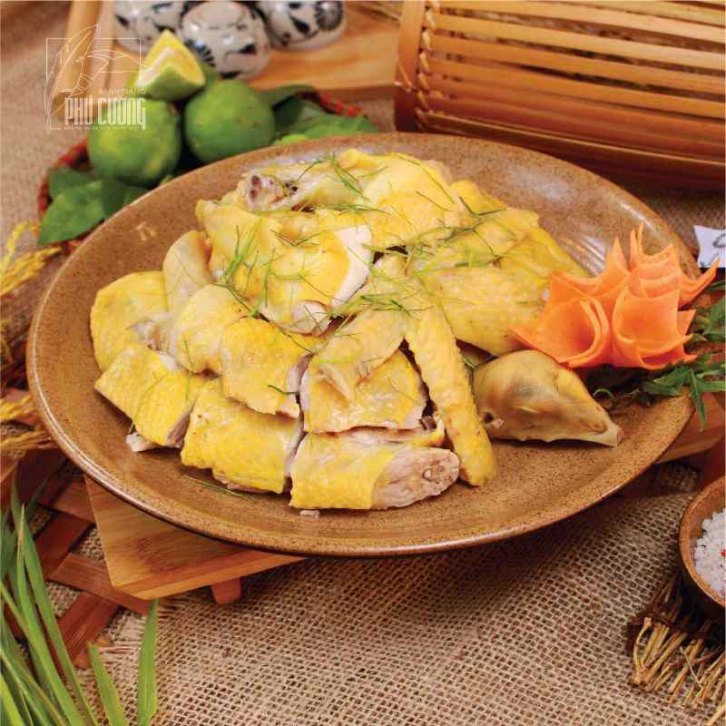 gà luộc lá chanh 